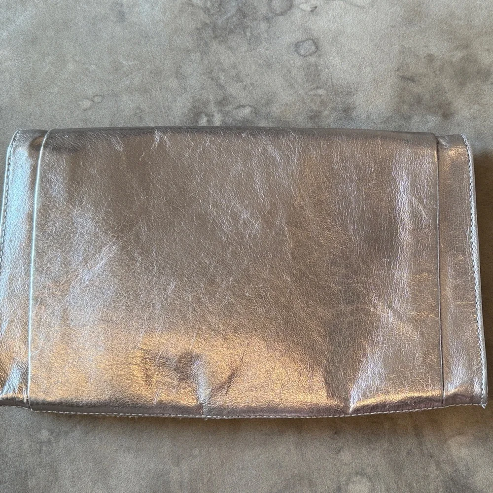 Elliott Lucca Metallic Gold Clutch/Crossbody Bag - Picture 3 of 5